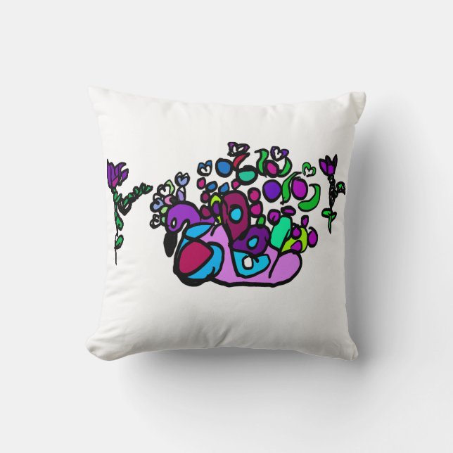 Peacock purple roses  kudde (Framsida)