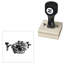 Peacock purple roses  stämpel