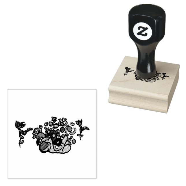 Peacock purple roses  stämpel (Stämplad)