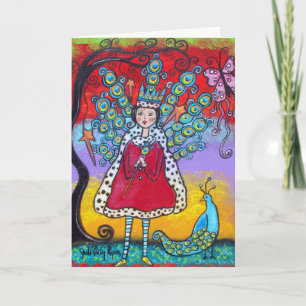 Peacock Queen Grattis på födelsedagen Card Kort