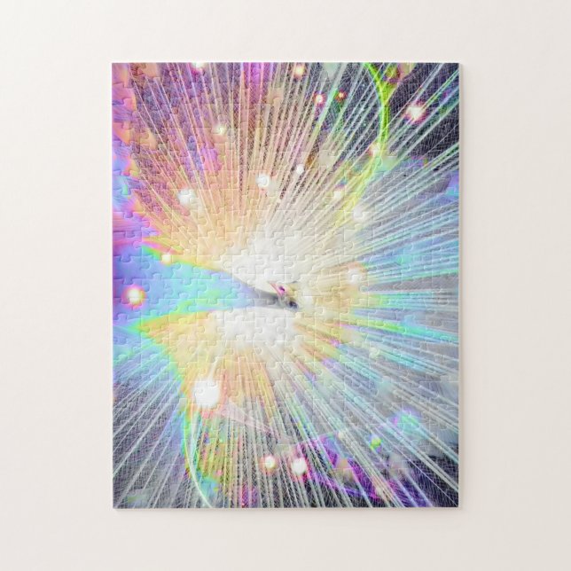 Peacock rainbow glitter vackra gnistra söt pussel (Vertikal)