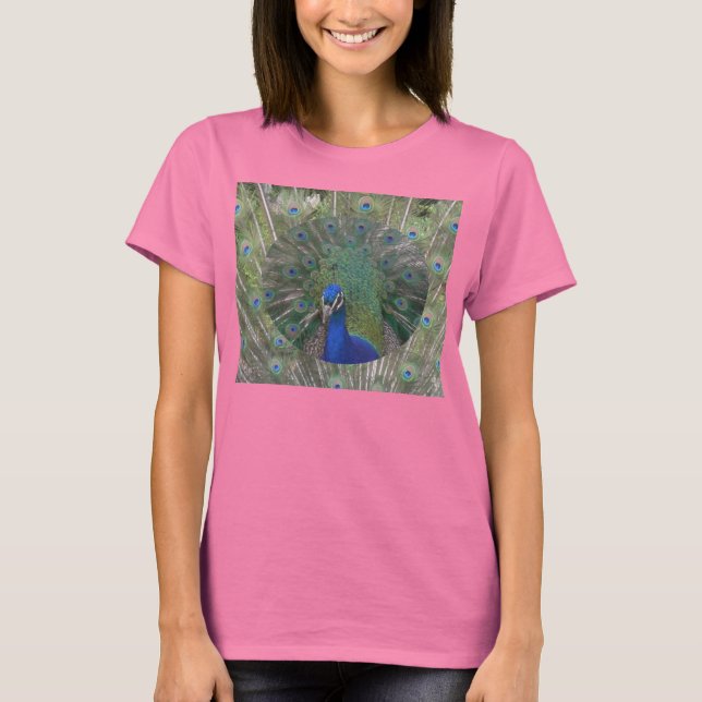 Peacock Ringer Bird T-Shirt (Framsida)