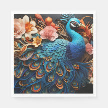 Peacock Ro Elegant Söt Papper Napkins