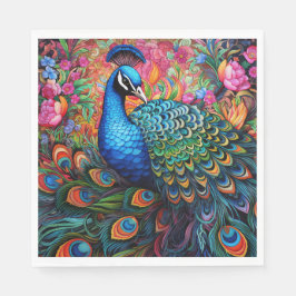 Peacock Ro Elegant Söt Papper Napkins Pappersservett