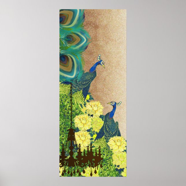 Peacock Roaring 20's Bröllop Poster (Framsidan)