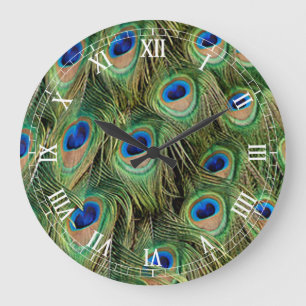 Peacock Roman Numeral Clock Stor Klocka