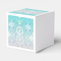 Peacock romantic bröllop, hjärta och akvblått