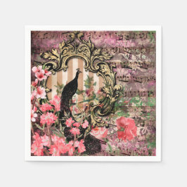 Peacock Rosa Fransk Bröllop Levererar Pappra blöjo Pappersservett