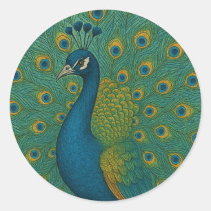 Peacock Runt Klistermärke