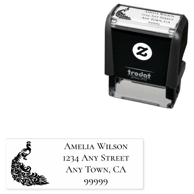 Peacock Self-Inking Frimärke Självfärgande Stämpel (In Situ)