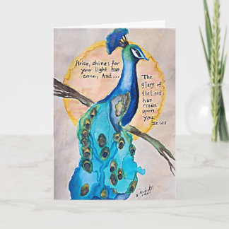 Peacock Shine Isaiah 60v1  Kort