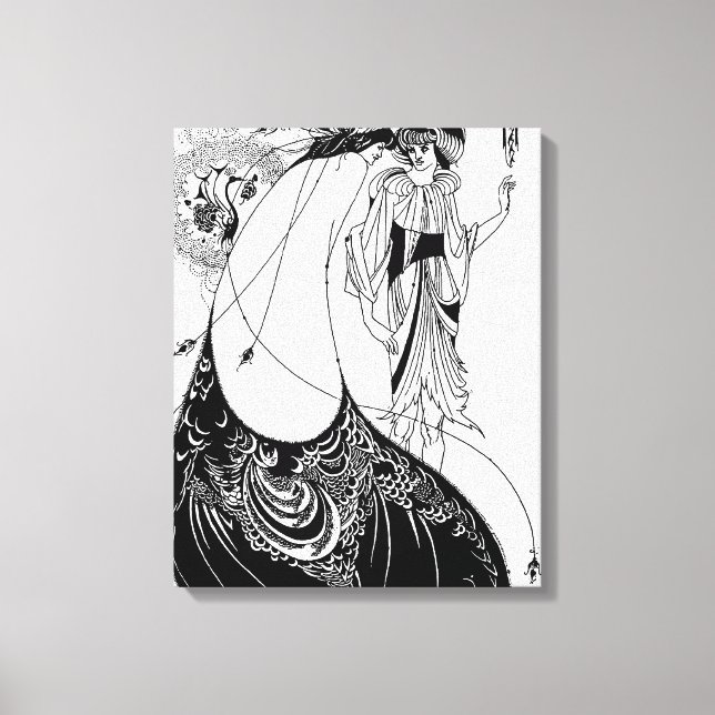 Peacock Skirt Beardsley Art nouveau Canvastryck (Framsida)