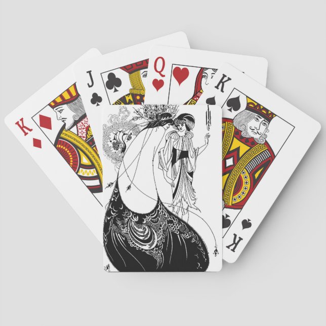 Peacock Skirt Beardsley Art nouveau Casinokort (Baksidan)