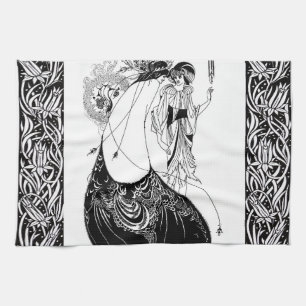 Peacock Skirt Beardsley Art nouveau Kökshandduk