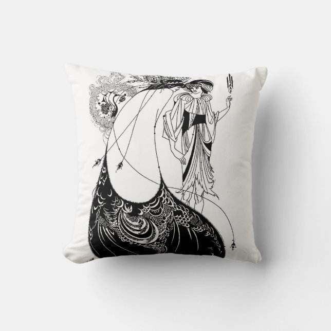 Peacock Skirt Beardsley Art nouveau Kudde (Framsida)