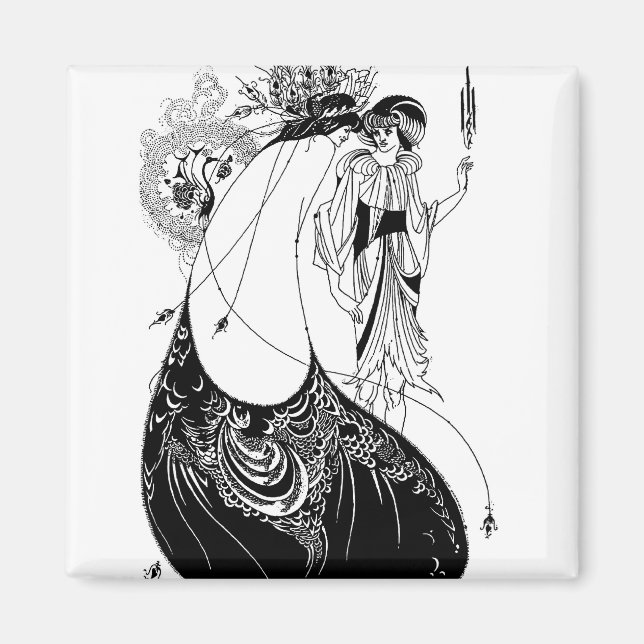 Peacock Skirt Beardsley Art nouveau Magnet (Framsidan)