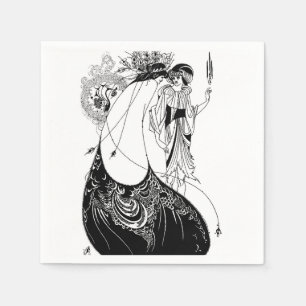 Peacock Skirt Beardsley Art nouveau Pappersservett