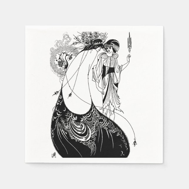 Peacock Skirt Beardsley Art nouveau Pappersservett (Framsidan)
