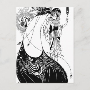 Peacock Skirt Beardsley Art nouveau Vykort