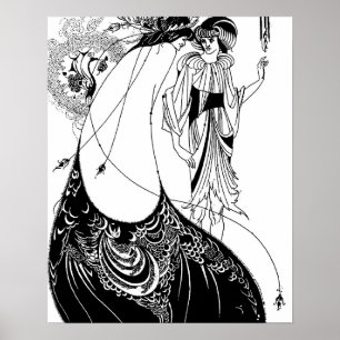 Peacock Skirt Beardsley Nouveau Poster