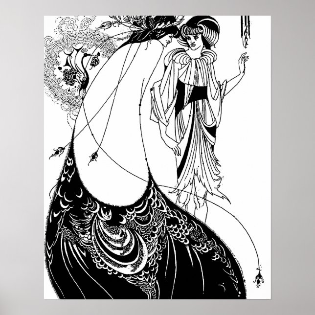 Peacock Skirt Beardsley Nouveau Poster (Framsidan)