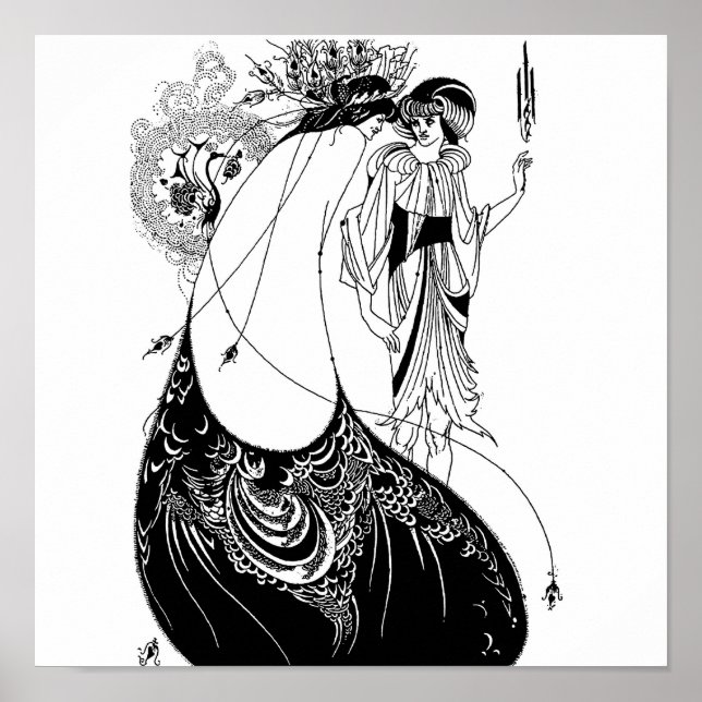 Peacock Skirt Beardsley Nouveau Poster (Framsidan)