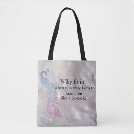 Peacock Slogan tote Tygkasse