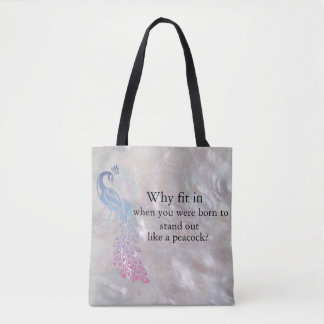 Peacock Slogan tote Tygkasse