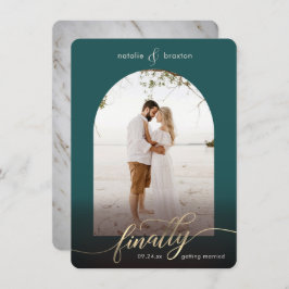 Peacock slutligen Gifta sig och fönsterfoto Spara Datumet