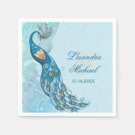 Peacock Snöre Elegance Bröllop Napkins Pappersservett