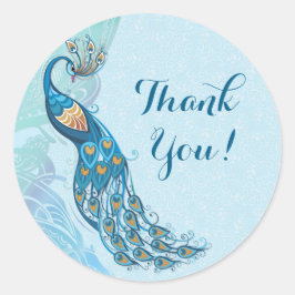 Peacock Snöre Elegance Tack Wedding Stickers Runt Klistermärke