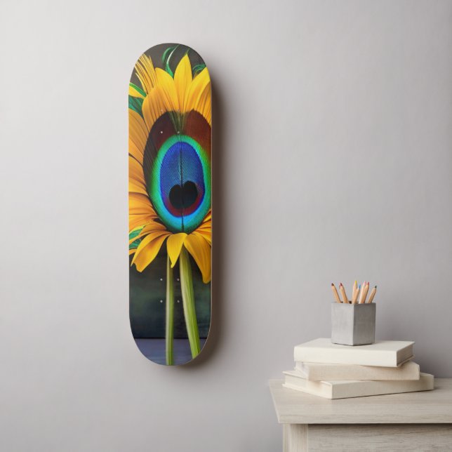 Peacock Solfjäther Flower Mini Skateboard Bräda 18,5 Cm (Väggkonst)