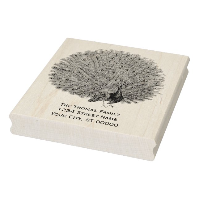 Peacock som visar av sin Returadress för fjädrar Stämpel (Stämpel)