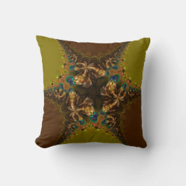 Peacock Star Fractal Snöre Big Cushion Pillow Kudde