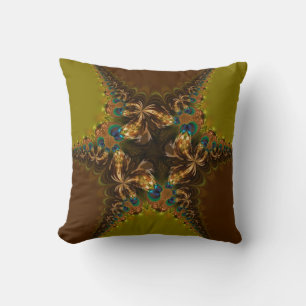 Peacock Star Fractal Snöre Big Cushion Pillow Kudde