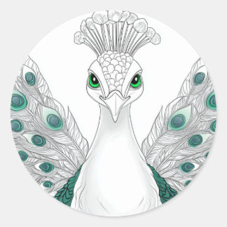 Peacock sticker. A noble and beautiful bird Runt Klistermärke