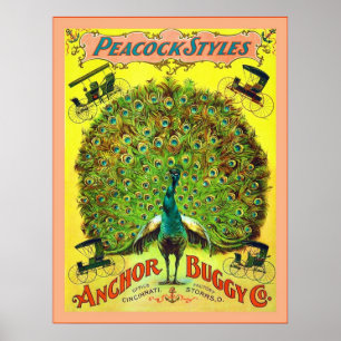 Peacock Stilar ~ Anchor Buggy Co. ~ Vintage Advert Poster