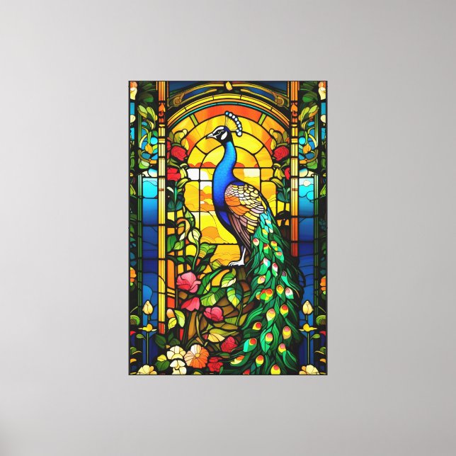 Peacock Stretched-Kanvastryck Canvastryck (Framsida)