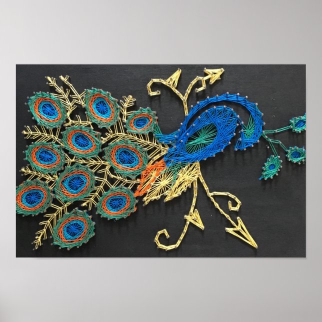 Peacock String Art Poster (Framsidan)