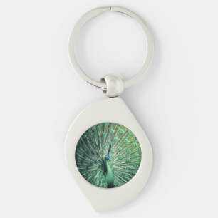 Peacock Strut Swirl Silverfärgad Nyckelring