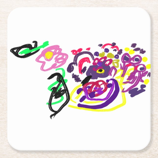 Peacock style  underlägg papper kvadrat (Framsidan)