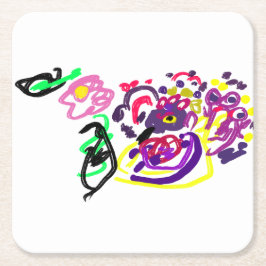 Peacock style  underlägg papper kvadrat