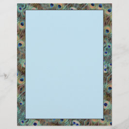 Peacock Svan Feathers Design 8.5 x 11 Stationär