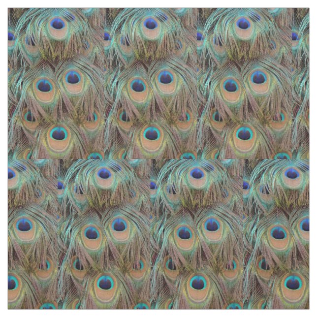 Peacock Svan Feathers Fabric Tyg (Provkarta)