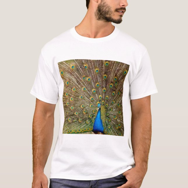Peacock Svan Feathers T Shirt (Framsida)