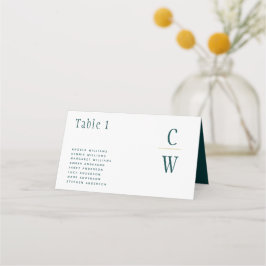 Peacock TEAL Grönt Guld Bröllop Bordsnummer Namn Placeringskort