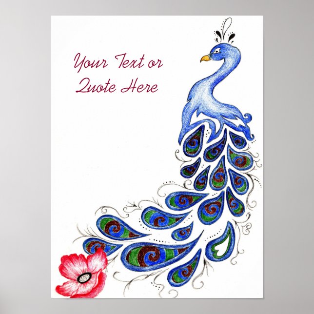 Peacock Teckning Poster (Framsidan)
