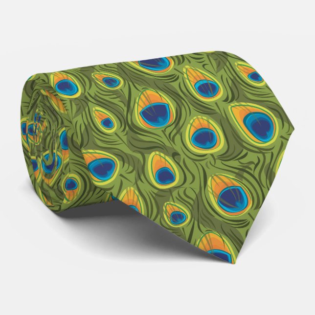 Peacock Tie for Bröllop och speciella tillfällen Slips (Rullad)