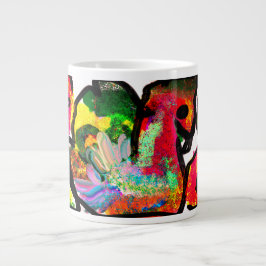 Peacock vår art jumbo mugg