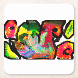 Peacock vår art underlägg papper kvadrat